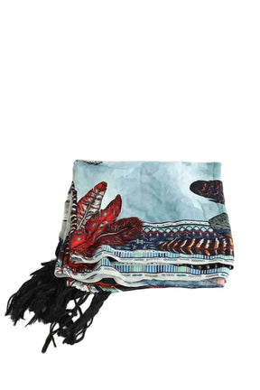 Carré Wild Bleu en Viscose - Seconde Main