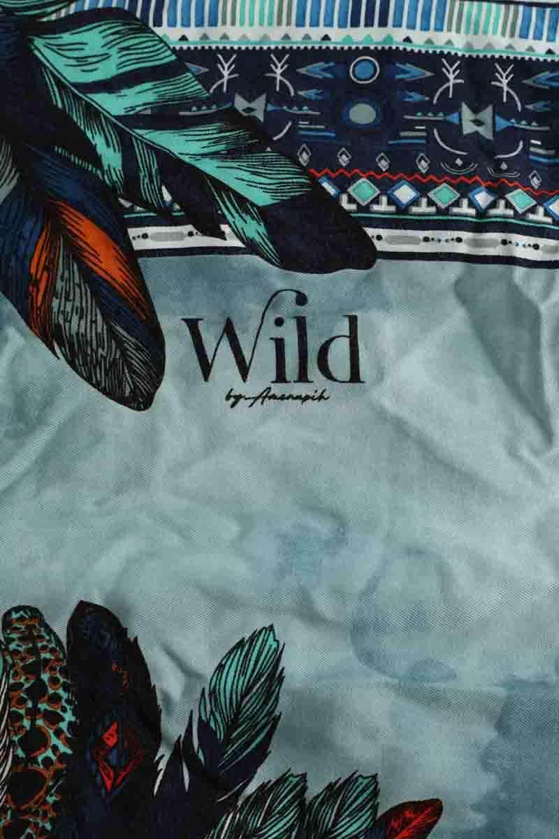 Carré Wild Bleu en Viscose