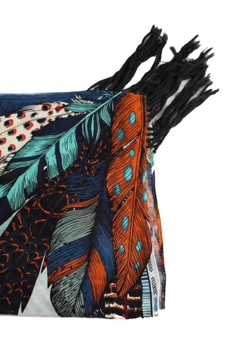 Carré Wild Bleu en Viscose