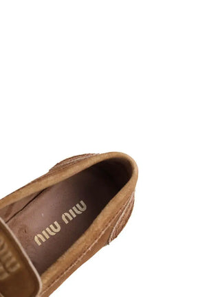 Mocassins Miu Miu Camel en Daim