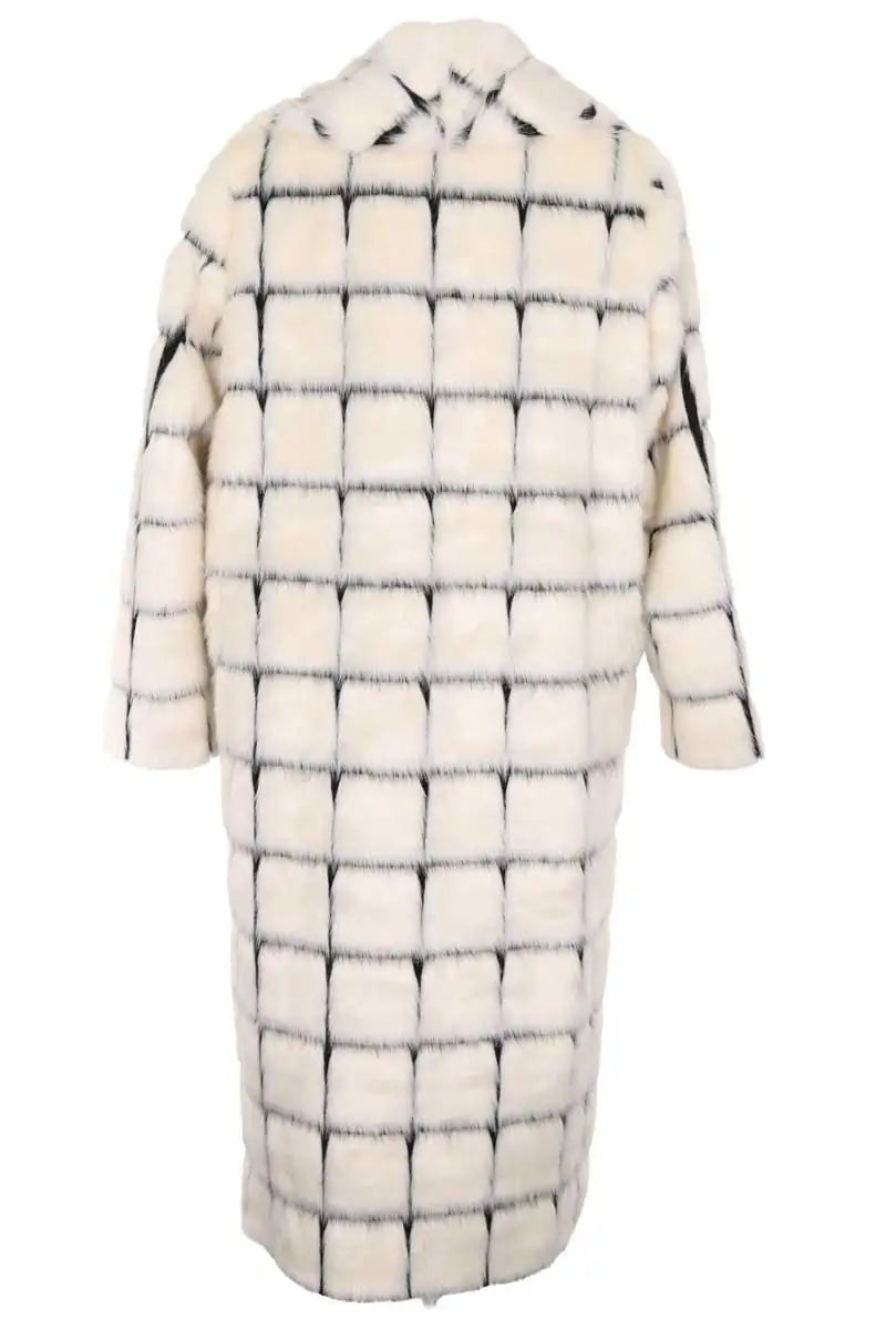 Manteau Manoush Blanc en Fausse fourrure
