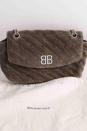 Sac porté épaule Balenciaga Kaki en Daim