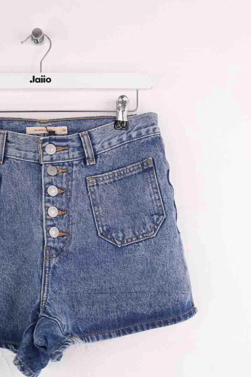Mini short Levi's 80's mom short Bleu en Coton