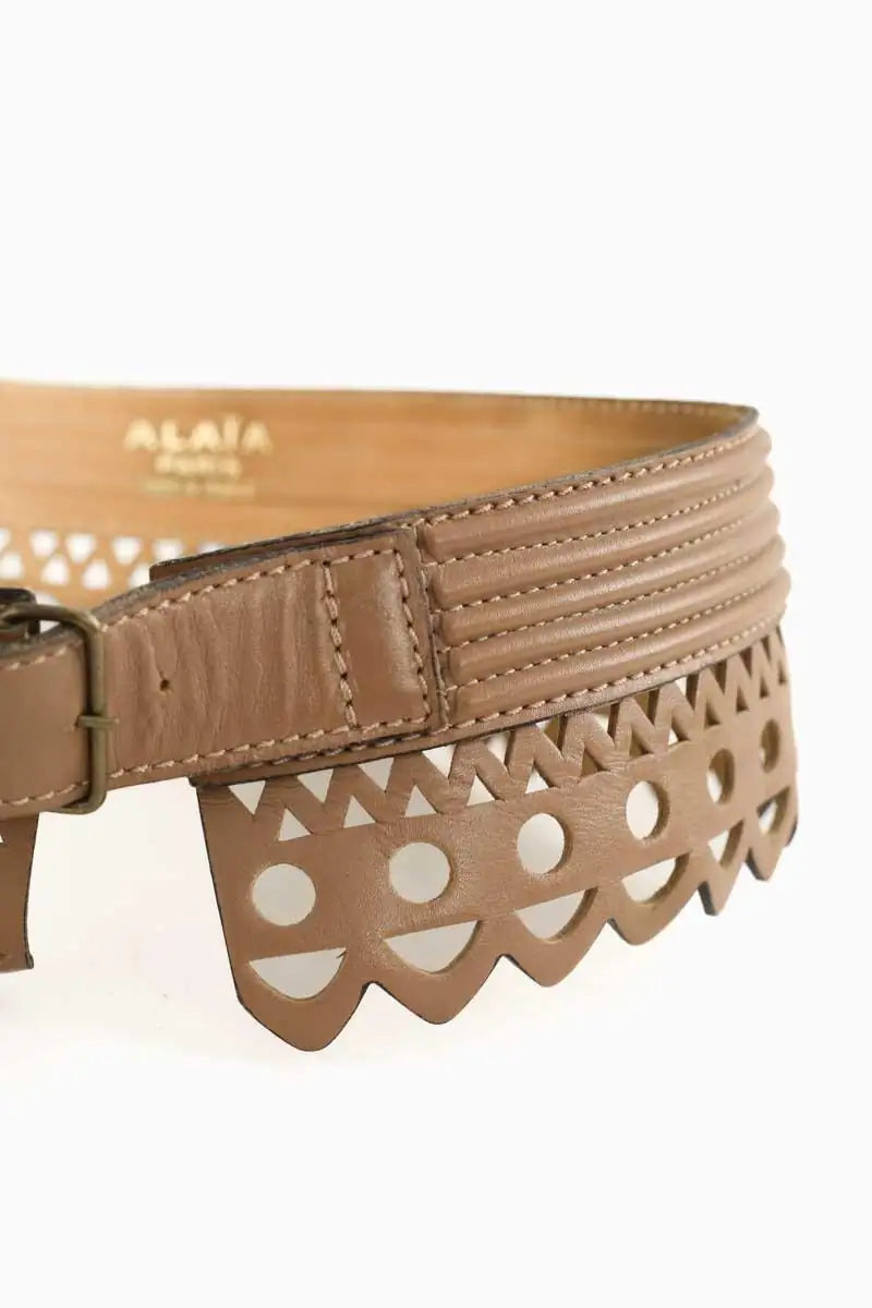 Ceinture Alaïa Camel en Cuir