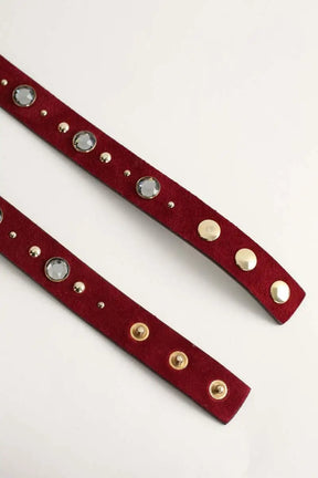 Ceinture en cuir Claudie Pierlot Rouge en Daim