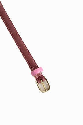 Ceinture en cuir double tour Claudie Pierlot Rose en Cuir