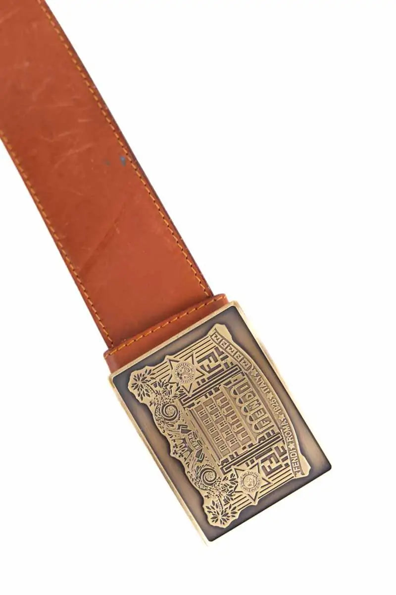 Ceinture en cuir Fendi Camel en Cuir
