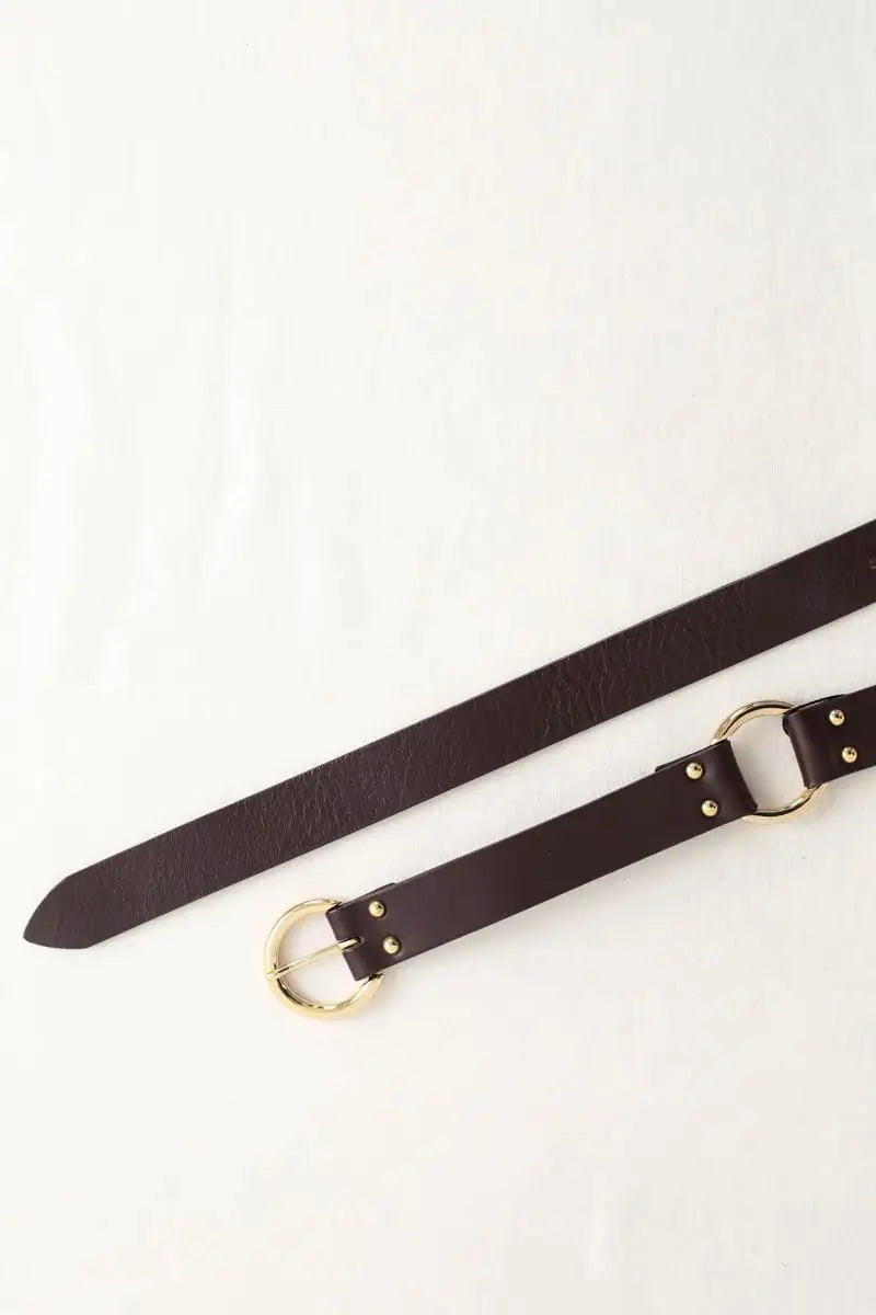 Ceinture en cuir Maje Bordeaux en Cuir