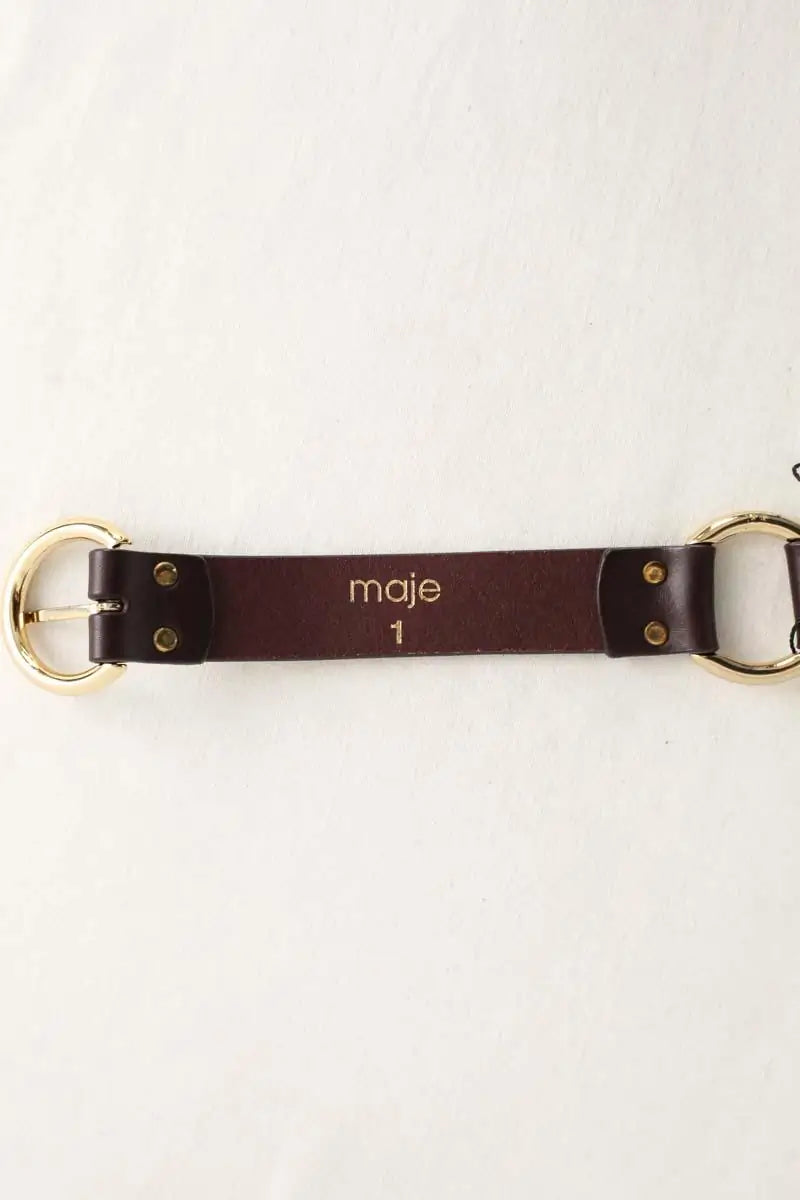 Ceinture en cuir Maje Bordeaux en Cuir