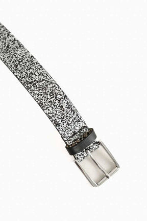 Ceinture en cuir Maje Gris en Paillettes