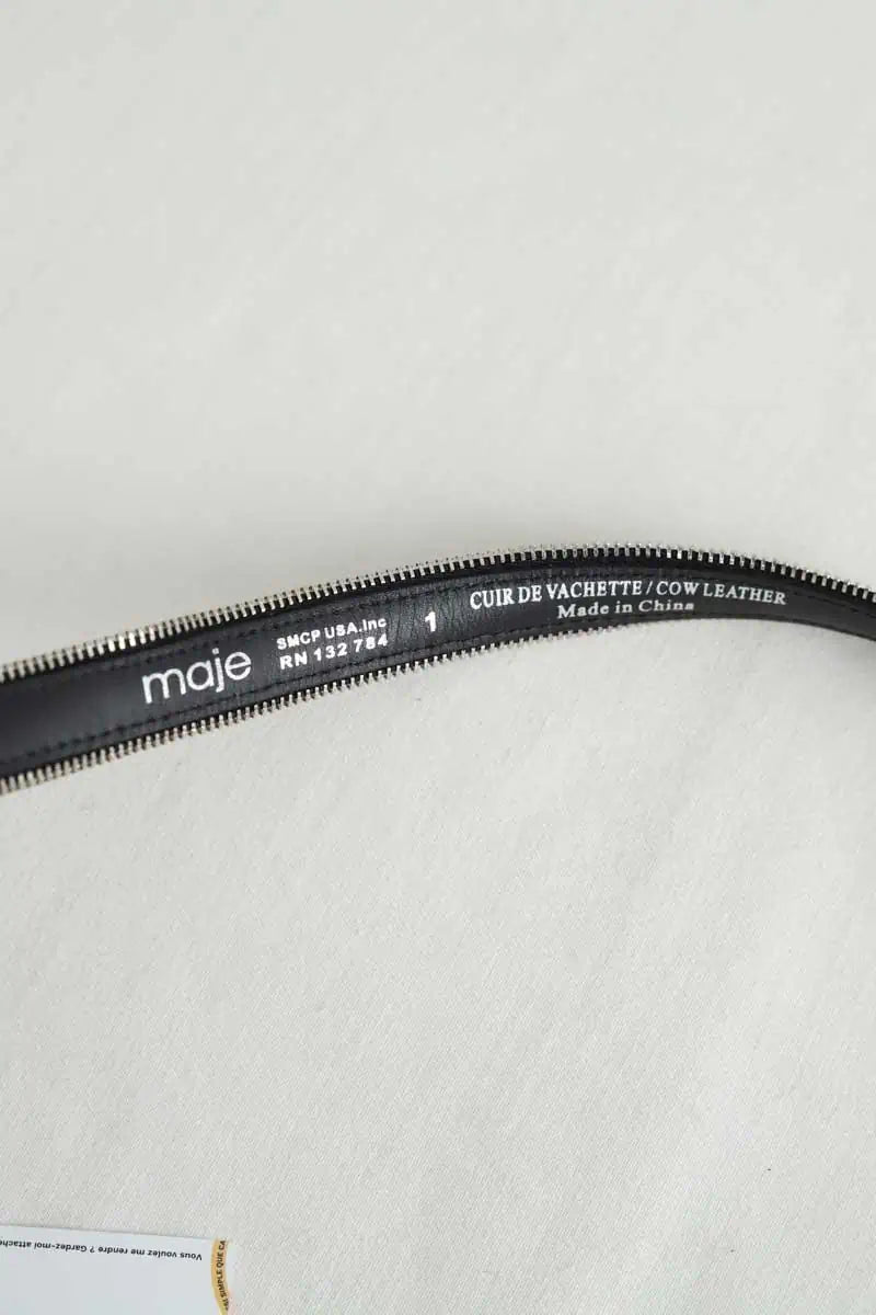 Ceinture en cuir Maje Noir en Coton