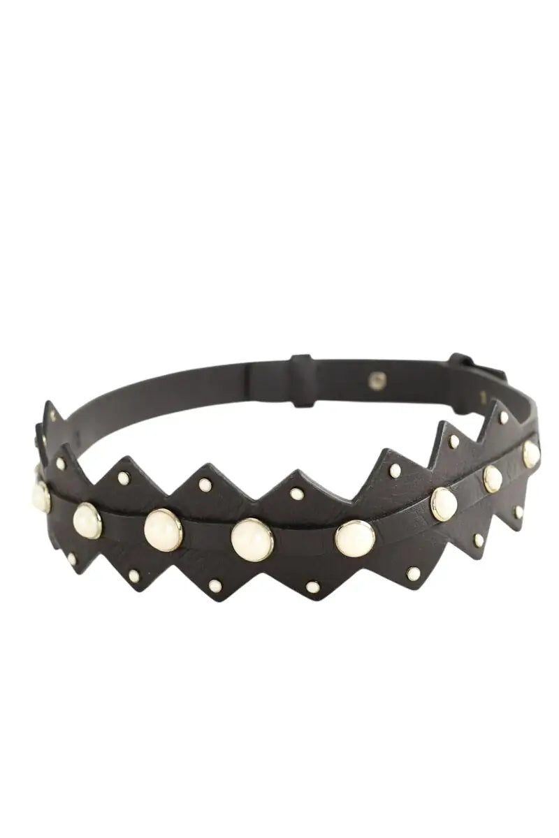 Ceinture en cuir Maje Noir en Cuir, taille S - Seconde Main