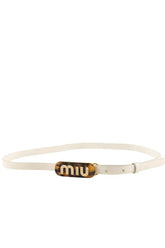 Ceinture en cuir Miu Miu Blanc en Cuir, taille M - Seconde Main