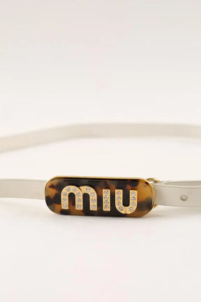 Ceinture en cuir Miu Miu Blanc en Cuir