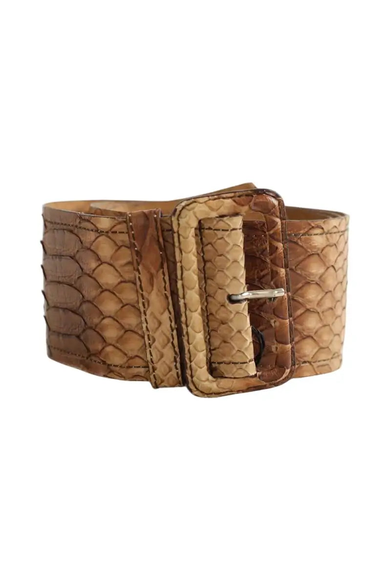 Ceinture en cuir Prada Beige en Cuirs exotiques, taille XS - Seconde Main