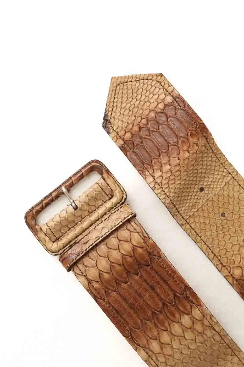 Ceinture en cuir Prada Beige en Cuirs exotiques
