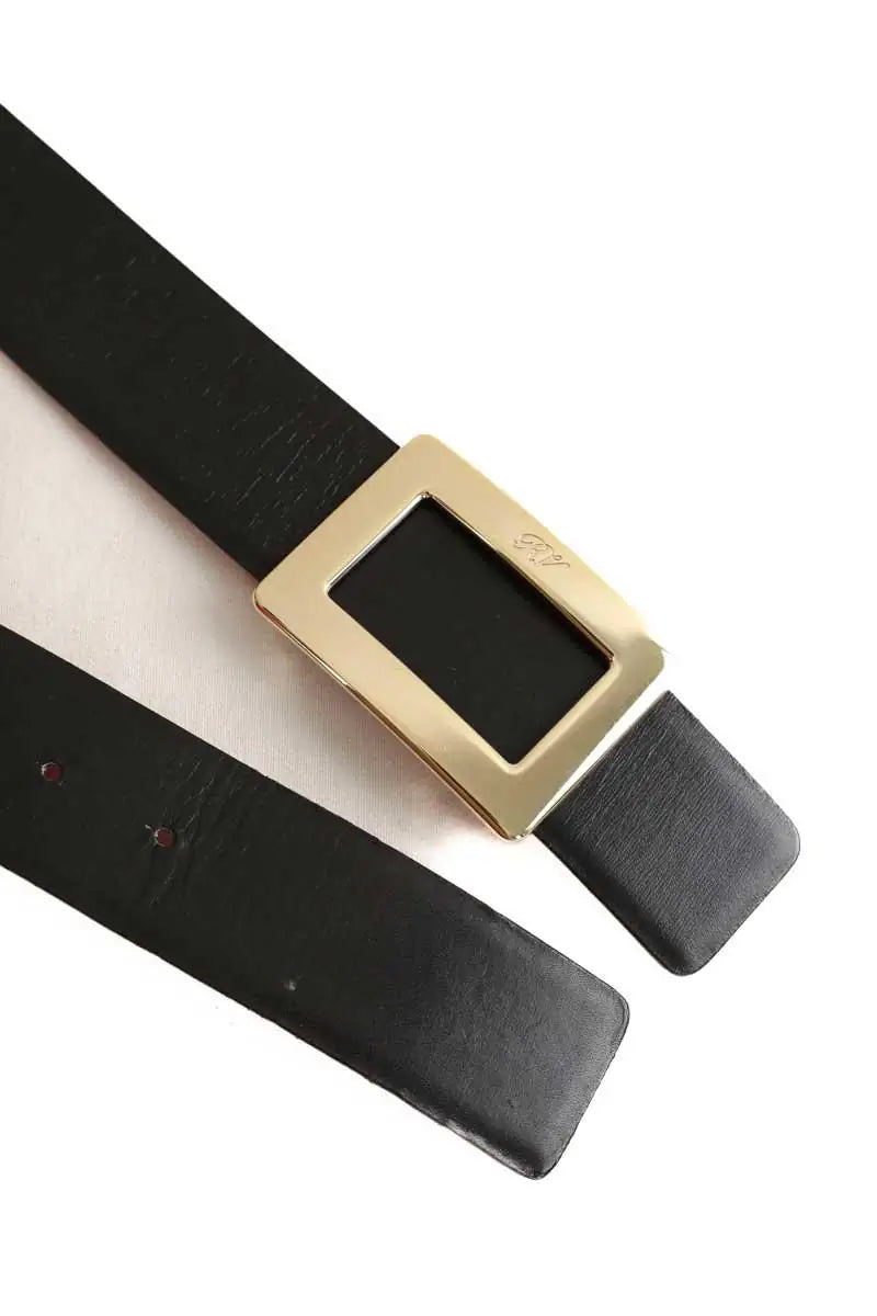 Ceinture en cuir Roger Vivier doubleface rose et noir Noir en Cuir