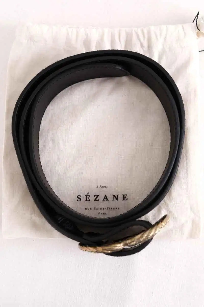 Ceinture en cuir Sézane Artemis Noir en Cuir