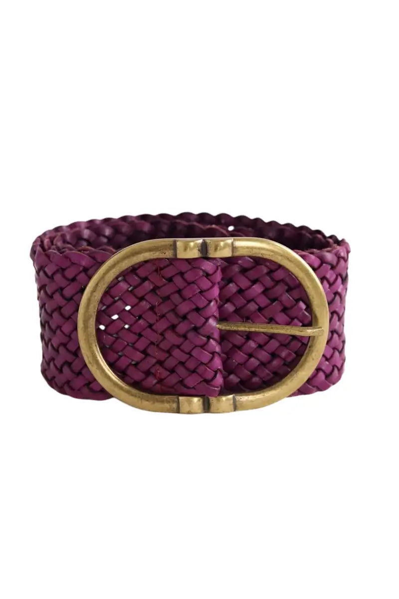Ceinture en cuir Sézane Fétiche Tresse Violet en Cuir, taille S - Seconde Main