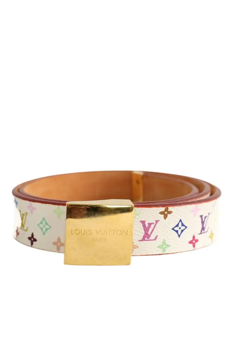 Ceinture Louis Vuitton Blanc en Cuir, taille M - Seconde Main