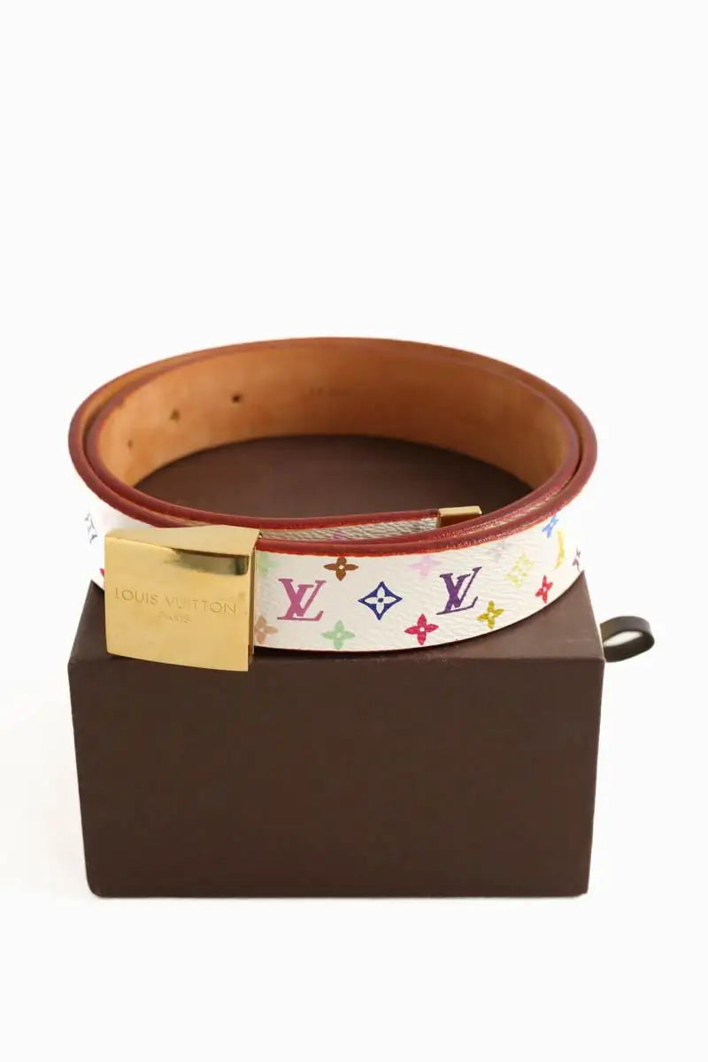 Ceinture Louis Vuitton Blanc en Cuir