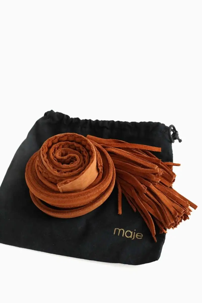 Ceinture Maje Marron en Daim