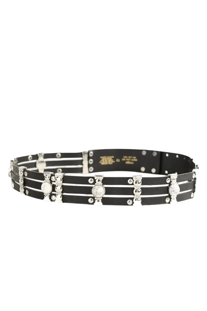 Ceinture Maje Noir en Cuir, taille M - Seconde Main