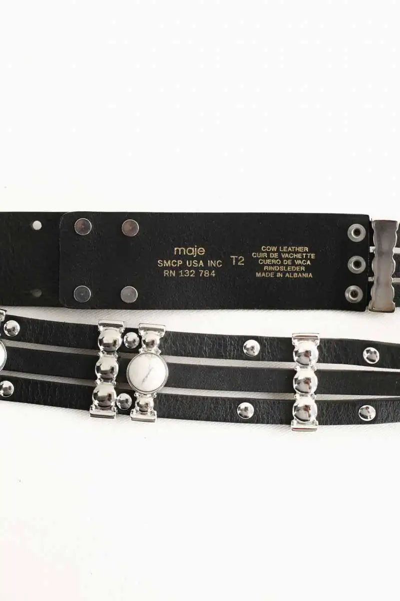 Ceinture Maje Noir en Cuir