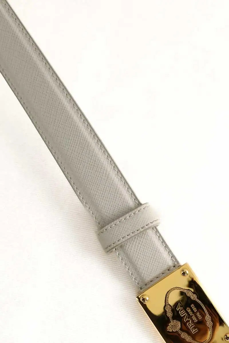 Ceinture Prada Blanc en Cuir