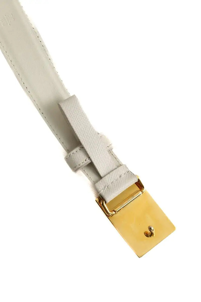Ceinture Prada Blanc en Cuir