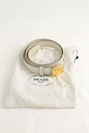 Ceinture Prada Blanc en Cuir