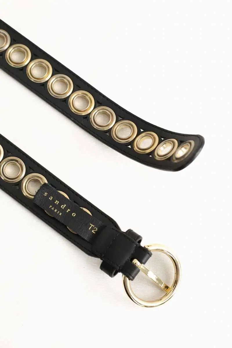Ceinture Sandro Noir en Cuir