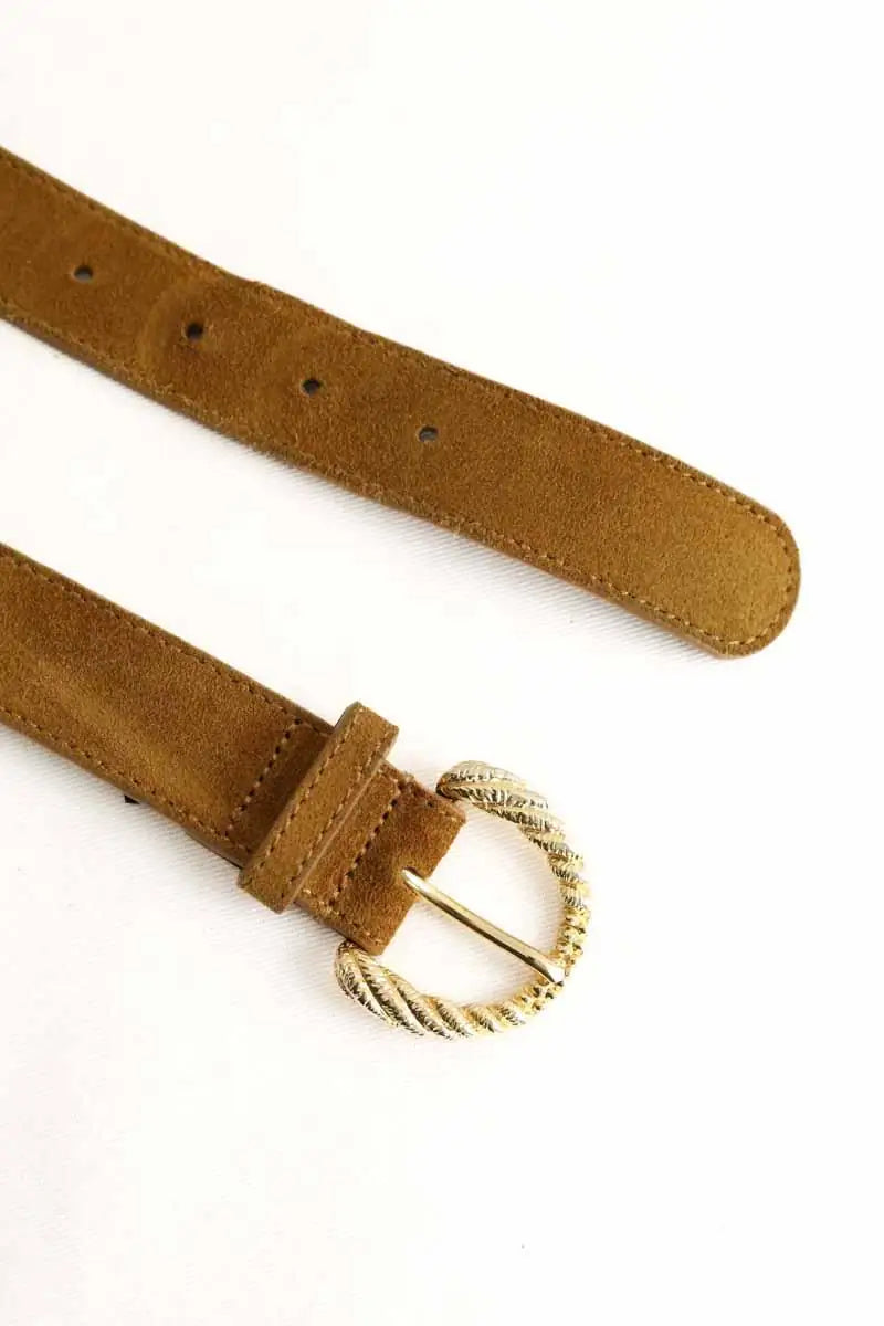Ceinture Sézane Camel en Daim