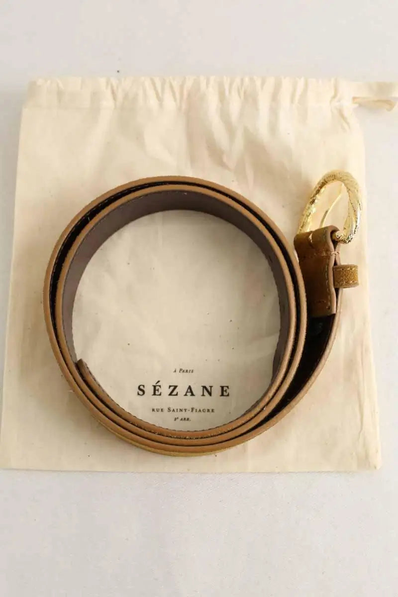 Ceinture Sézane Camel en Daim