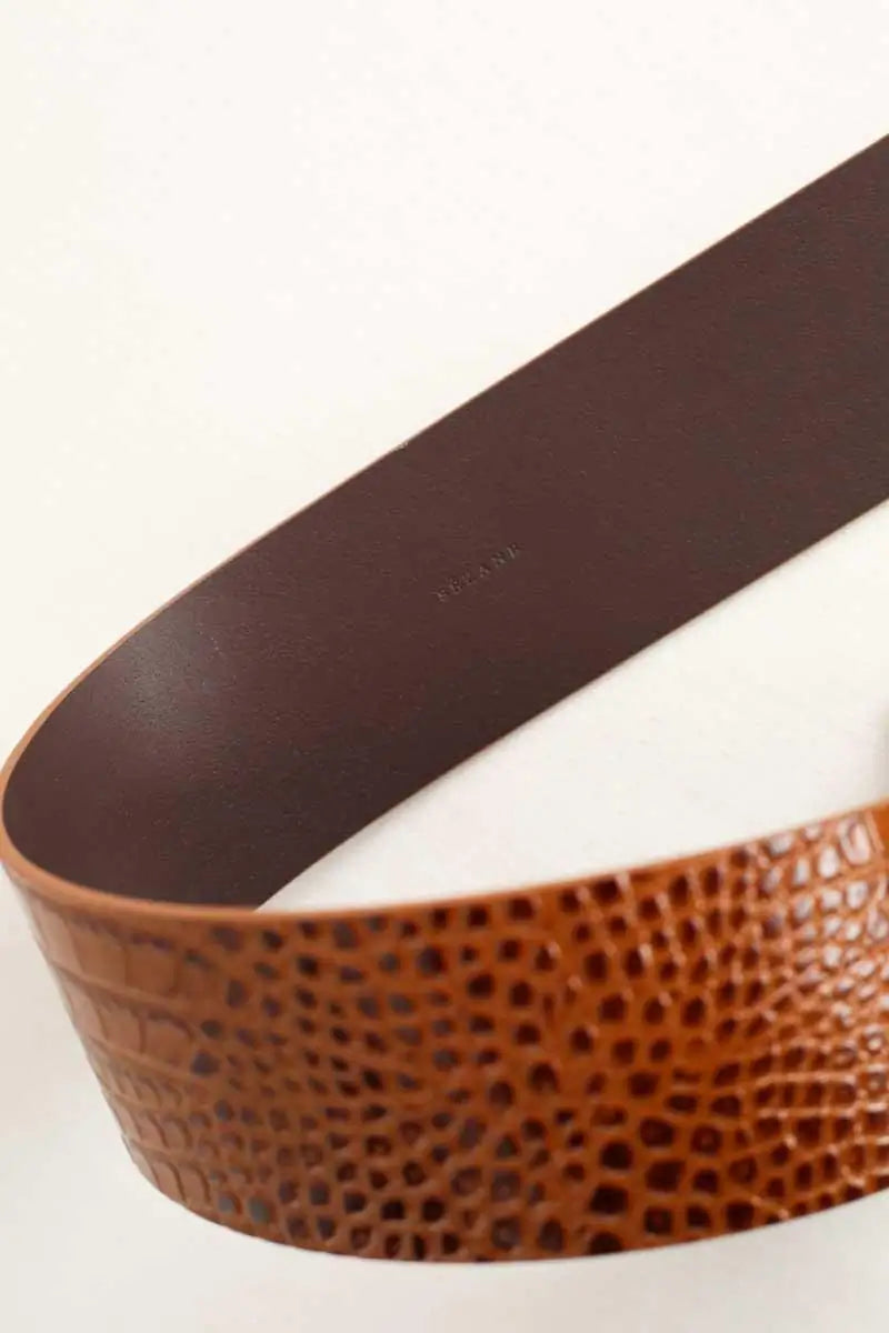Ceinture Sézane Sophie Marron en Cuir