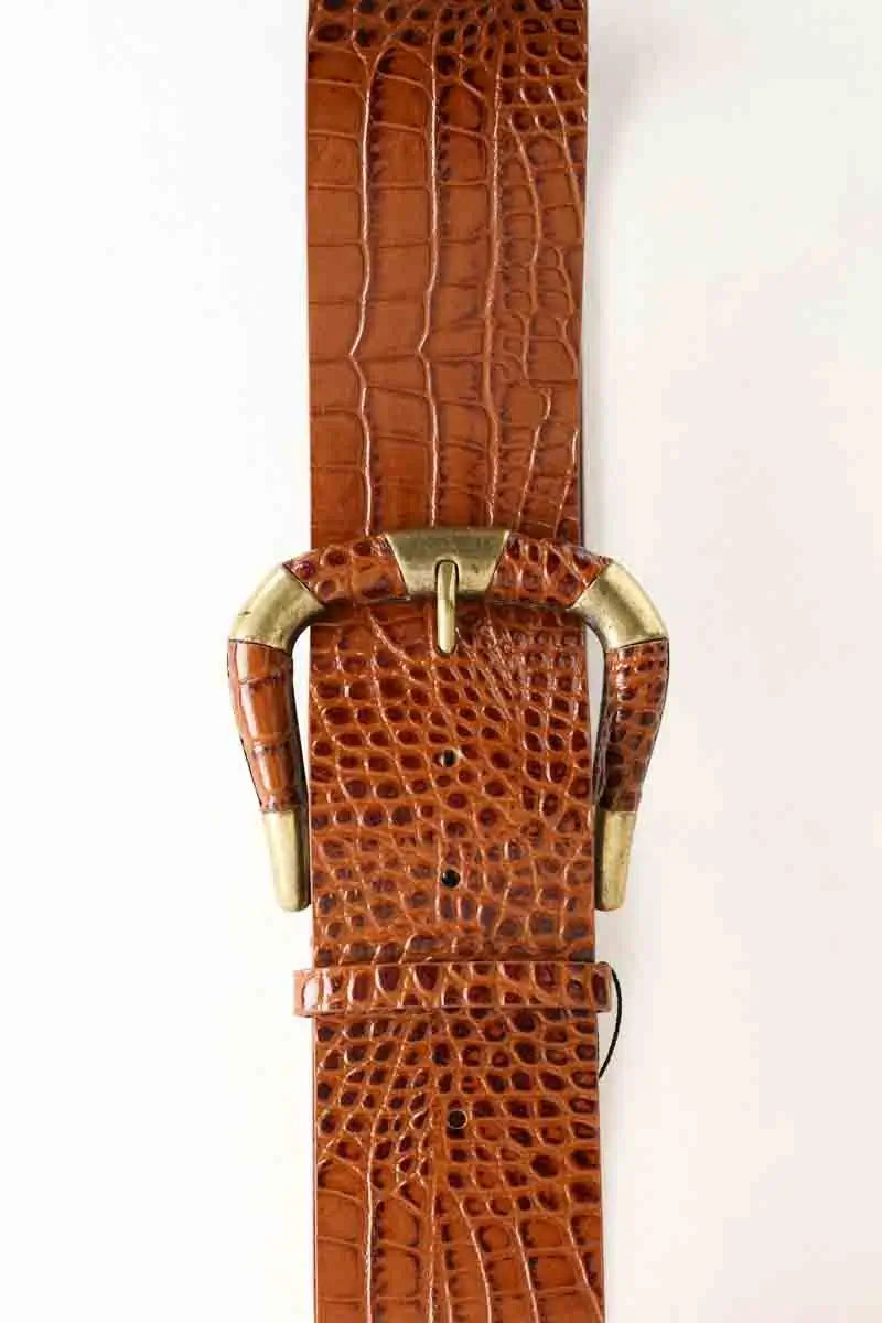 Ceinture Sézane Sophie Marron en Cuir