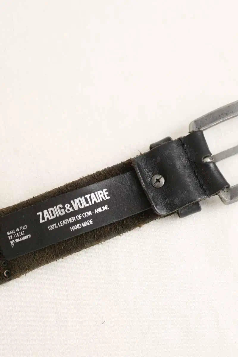 Ceinture Zadig & Voltaire Kaki en Cuir