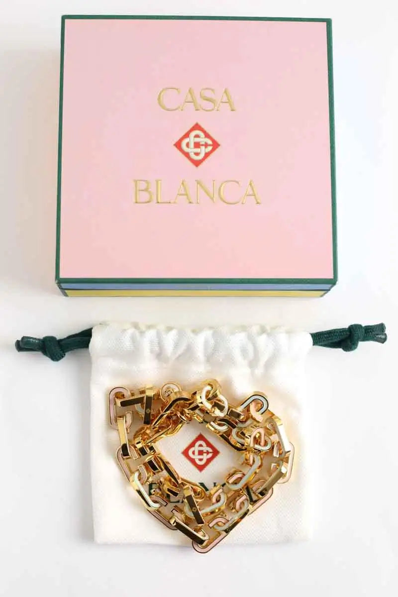 Chaîne Casablanca Enamel C link necklace Doré en Plaqué or