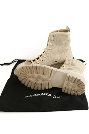 Chaussures à lacets Barbara Bui Beige en Tissu