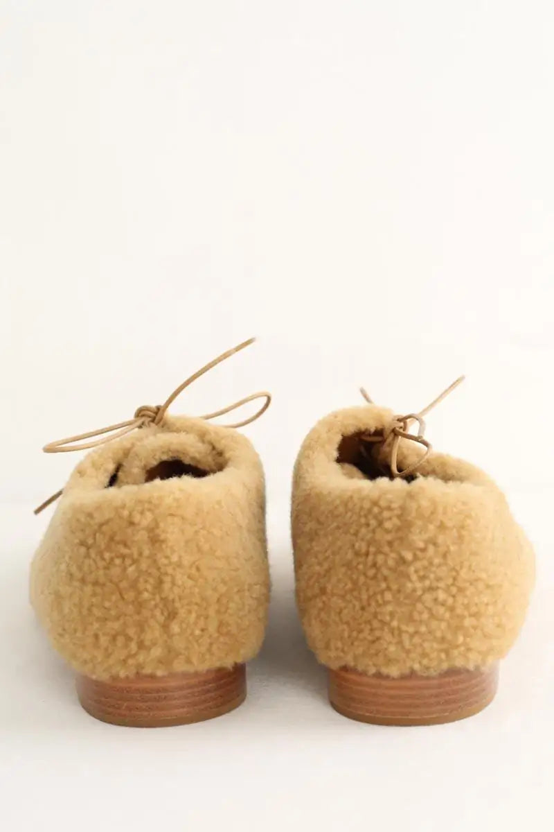 Chaussures à lacets Chloé Jessie Camel en Fourrure