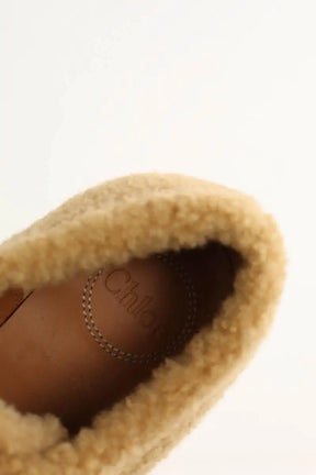 Chaussures à lacets Chloé Jessie Camel en Fourrure