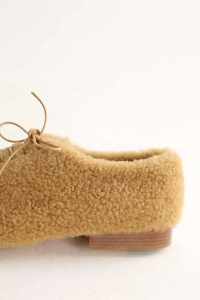 Chaussures à lacets Chloé Jessie Camel en Fourrure