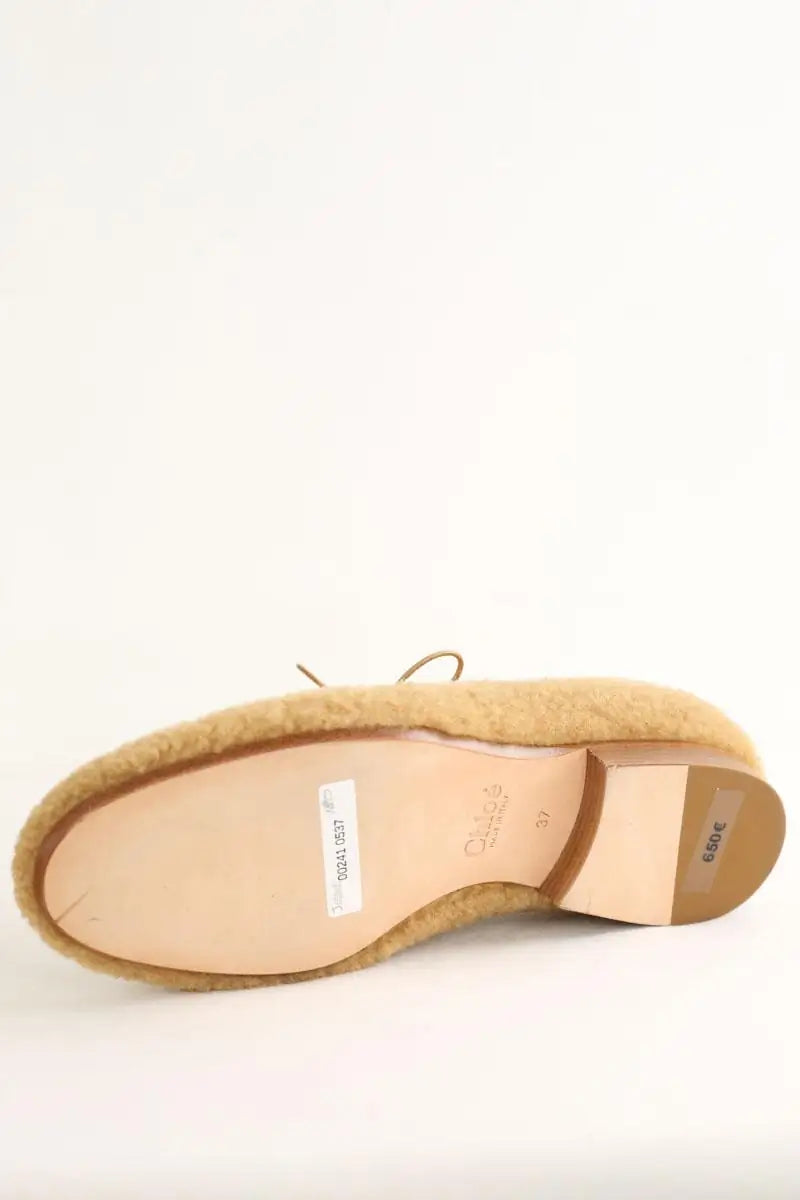 Chaussures à lacets Chloé Jessie Camel en Fourrure