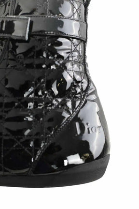 Chaussures à lacets Dior Cannage basket haute Noir en Cuir verni