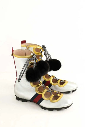 Chaussures à lacets Gucci Titan gladiator Gris en Cuir