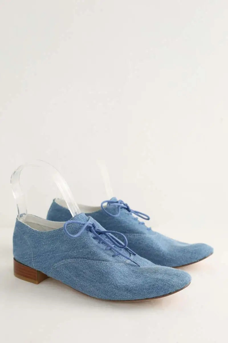 Chaussures à lacets Repetto Zizi Bleu en Tissu