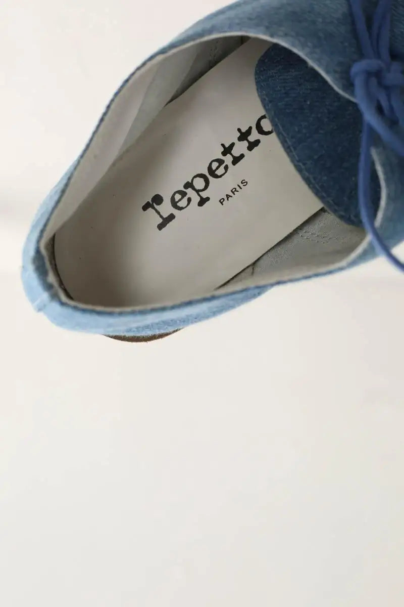 Chaussures à lacets Repetto Zizi Bleu en Tissu