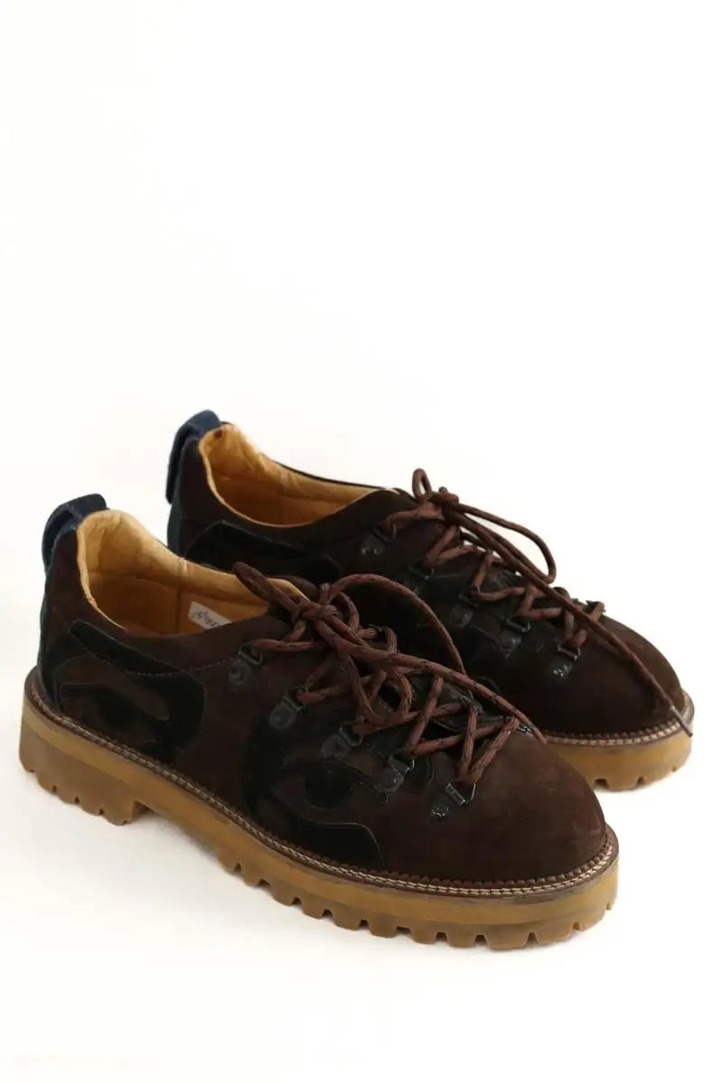Chaussures à lacets Viga Marron en Daim