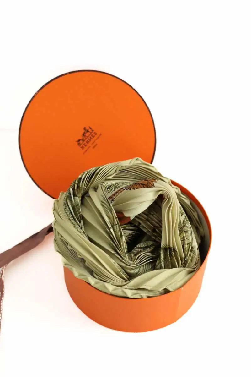 Chèche Hermès Vert en Soie
