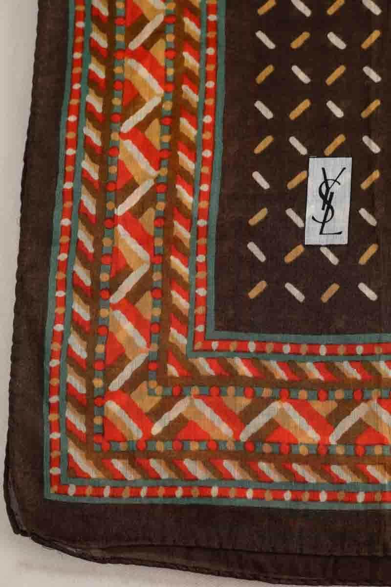 Chèche Yves Saint Laurent Marron en Coton